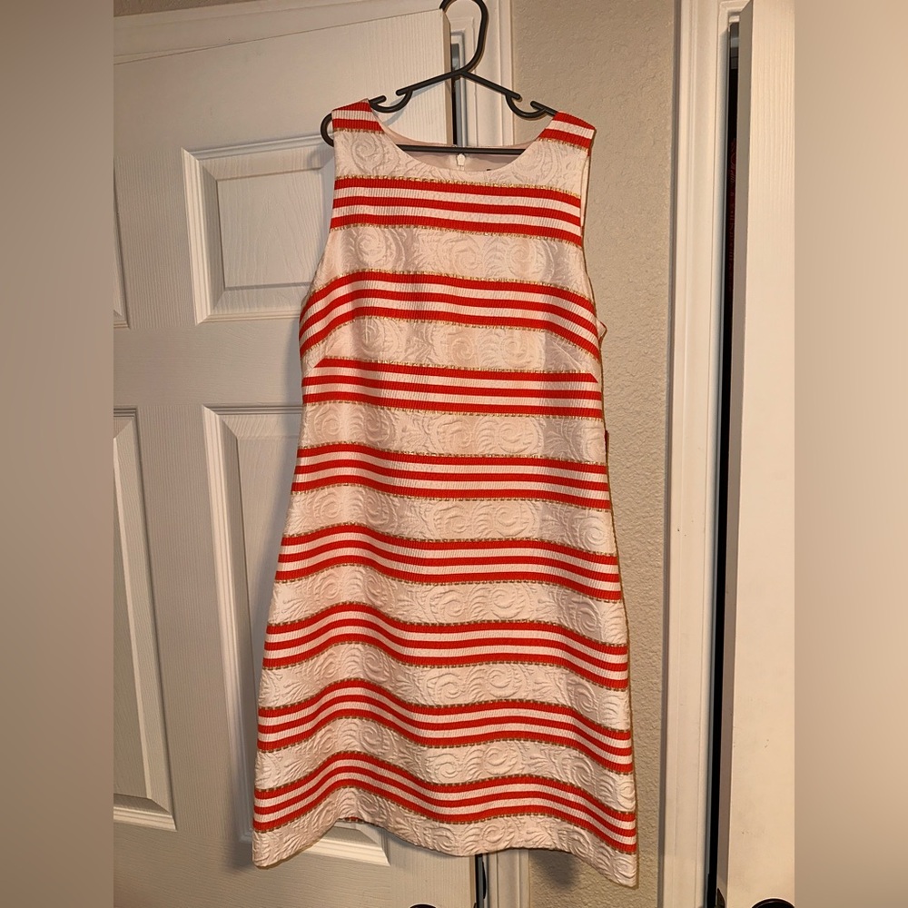 Vince Camuto Red and Cream Striped Mini Dress